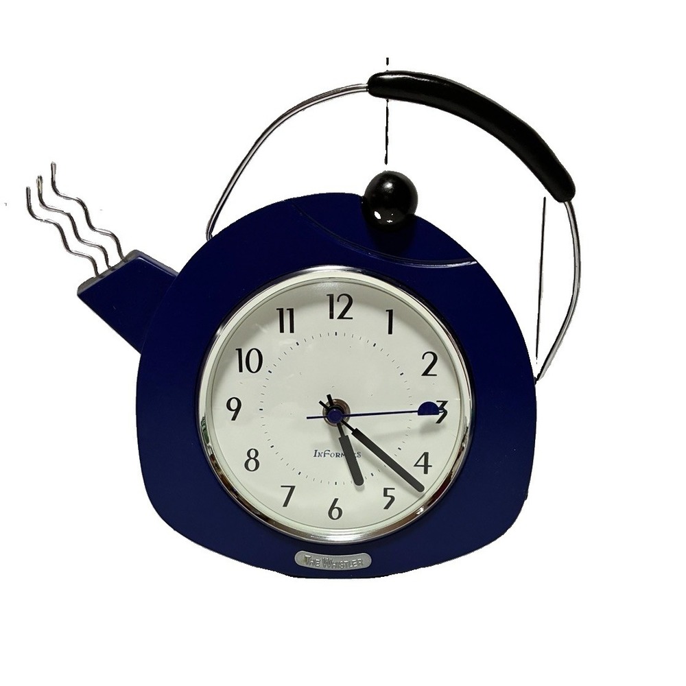 VTG 60s Informals "The Whistler" Blue Teapot Wall Clock Quartz Movement. Tested